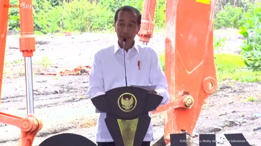 Presiden Joko Widodo (Jokowi) dalam Groundbreaking Delonix Nusantara, IKN, Rabu, (25/9/2024). (Tangkapan Layar Youtube Sekretariat Presiden)