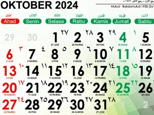 Tanggal 1 Oktober Hari Apa? Ini Daftar Peringatannya