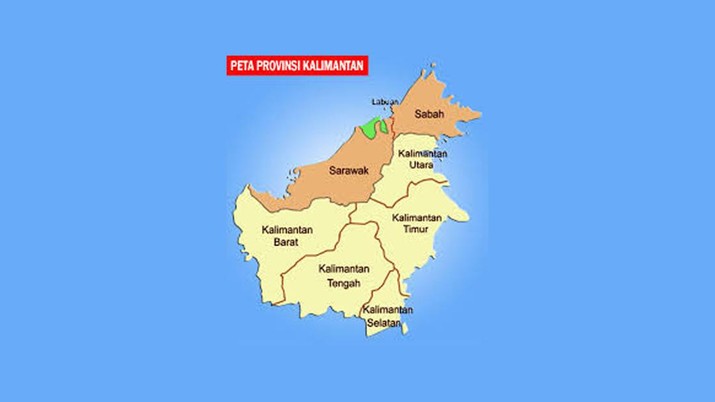 Peta Kalimantan. (Dok. Kemendikbud)