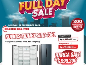 Kulkas Jumbo Diskon Rp 2,7 Juta Cuma di Transmart Full Day Sale Besok