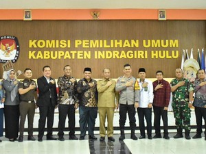 Rakor bareng KPU-Plt Bupati, Kapolres Inhu: Pilkada 2020 Jadikan Pelajaran