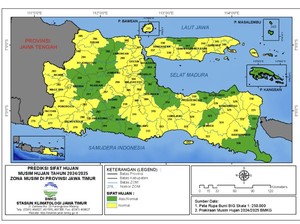 Prediksi Lengkap Awal Musim Hujan di Jatim Tiap Kabupaten/Kota