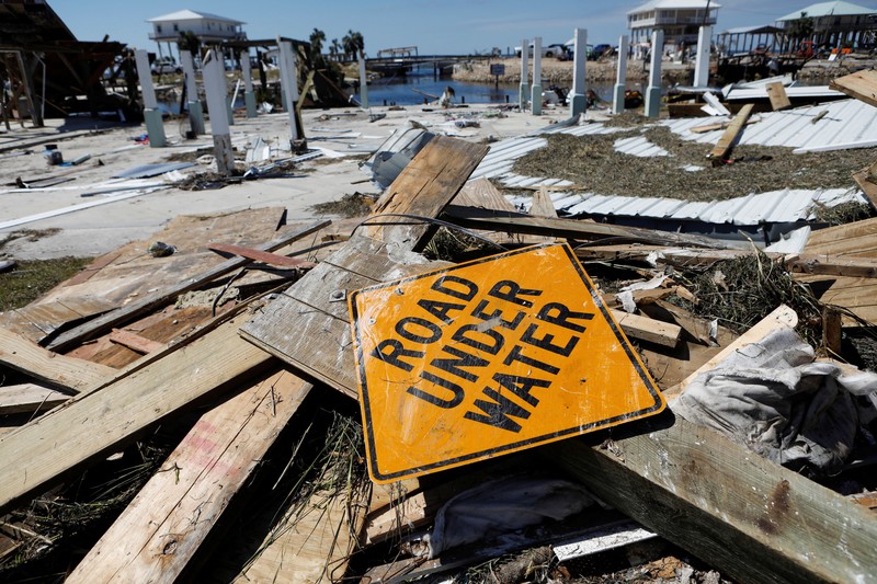 Pemandangan drone menunjukkan area yang rusak, setelah berlalunya Badai Helene, di Asheville, North Carolina, AS, 29 September 2024. (REUTERS/Marco Bello)