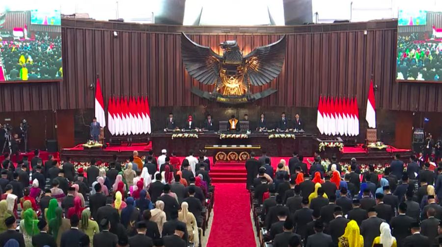 Pengucapan Sumpah Janji Anggota MPR 2024-2029 pada Selasa (1/10/2024). (Tangkapan Layar Youtube DPR RI)