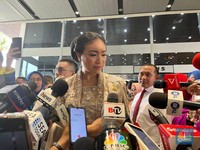 Rahayu Djojohadikusumo usai menghadiri Sidang Pengucapan Sumpah Janji Anggota DPR/DPD/MPR 2024-2029 pada Selasa (1/10/2024). (CNBC Idonesia/Rindi Salsabilla)