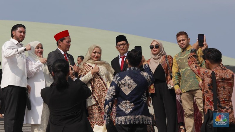 Suaana usai Sidang Pengucapan Sumpah Janji di gedung DPR/MPR RI, Jakarta, Selasa (1/10/2024). (CNBC Indonesia/Muhammad Sabki)