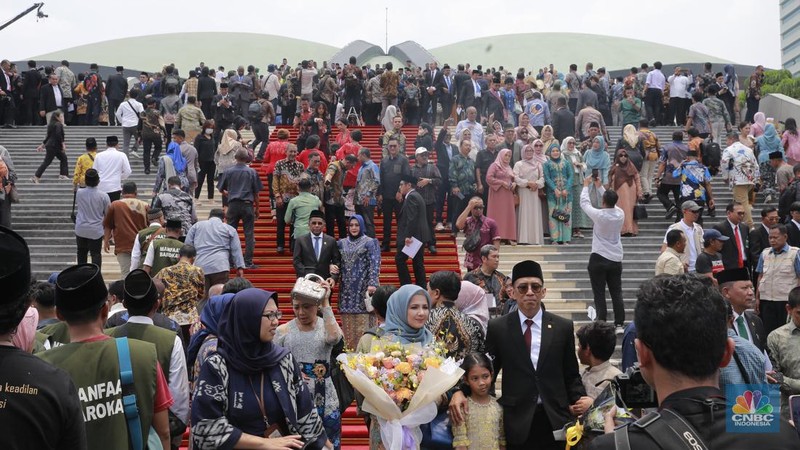 Suaana usai Sidang Pengucapan Sumpah Janji di gedung DPR/MPR RI, Jakarta, Selasa (1/10/2024). (CNBC Indonesia/Muhammad Sabki)