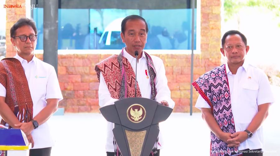 Presiden Jokowi Resmikan Tujuh PLBN Terpadu di Indonesia, Timor Tengah Utara, Rabu (2/10/2024). (Tangkapan Layar Youtube Sekretariat Presiden)