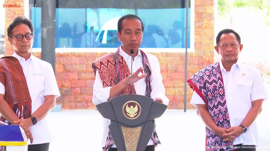 Presiden Jokowi Resmikan Tujuh PLBN Terpadu di Indonesia, Timor Tengah Utara, Rabu (2/10/2024). (Tangkapan Layar Youtube Sekretariat Presiden)