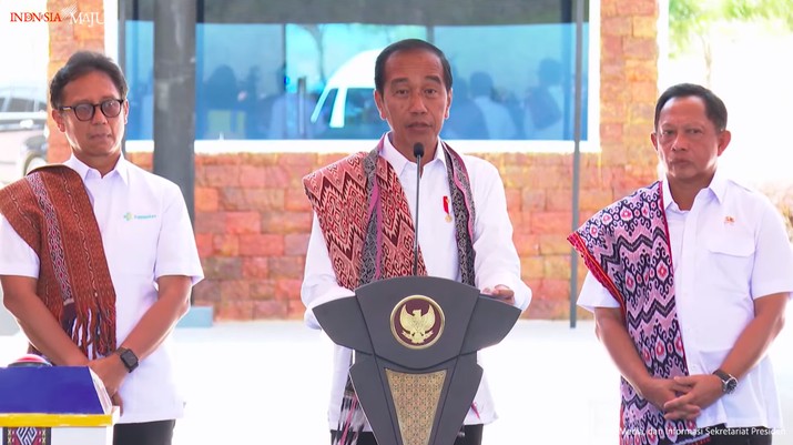 Presiden Jokowi Resmikan Tujuh PLBN Terpadu di Indonesia, Timor Tengah Utara, Rabu (2/10/2024). (Tangkapan Layar Youtube Sekretariat Presiden)