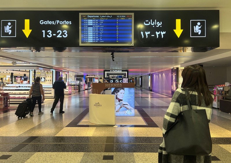 Suasana di Bandara Internasional Beirut-Rafic Al Hariri di Beirut, Lebanon, Rabu (2/10/2024). (REUTERS/Yara Abi Nader)