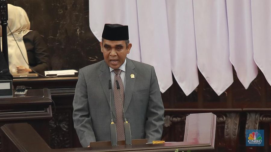Pelantikan pimpinan MPR RI periode 2024-2029 di gedung DPR/MPR RI, Jakarta, Kamis (3/10/2024). (վ/Muhammad Sabki)