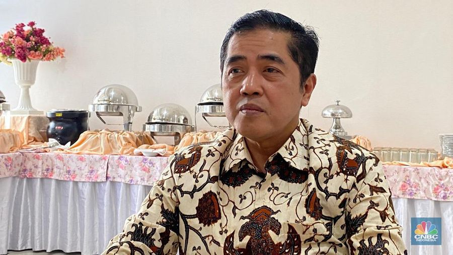 Direktur Jenderal PDSPKP KKP Budi Sulistyo saat ditemui di Kantor KKP, Jakarta, Jumat (4/10/2024). (CNBC Indonesia/Martyasri Rizky)