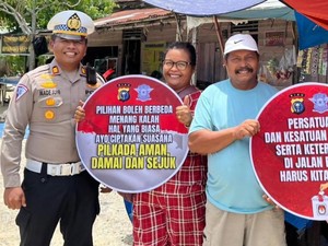 Polantas di Rohil Patroli-Sosialisasi Pilkada Damai Demi Tangkal Hoaks