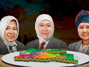 Poltracking: Luluk-Lukmanul 3,8%, Khofifah-Emil 68,4%, Risma-Gus Hans 24,2%