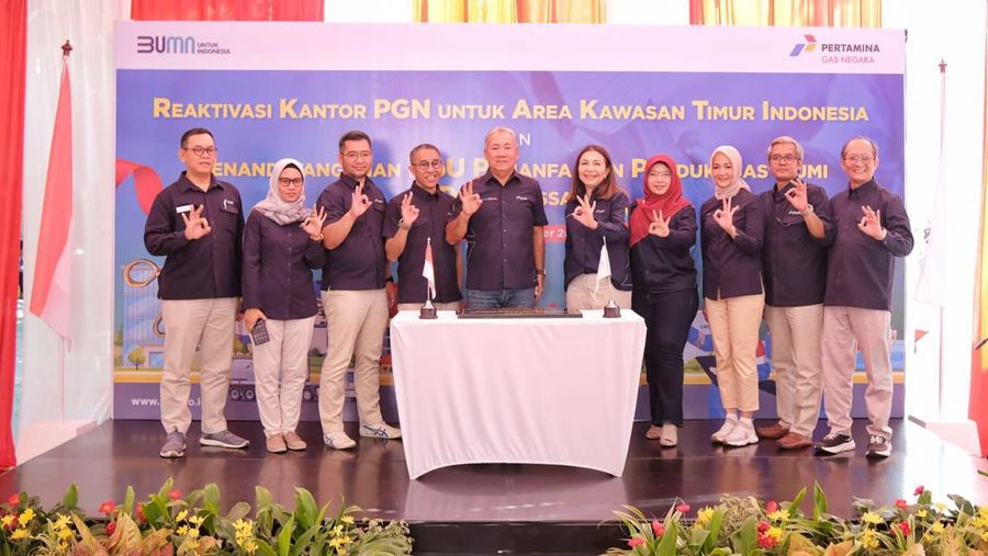 PGN meresmikan reaktivasi area Kawasan Timur Indonesia (KTI) sebagai wujud komitmen PGN dalam mengembangkan pasar gas bumi di wilayah tengah dan timur Indonesia pada Jumat, (4/10/2024). (Dok. PT PGN Tbk (PGAS))