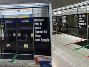 Unik! Tanda Antrean di MRT Ini Pakai Nama Makanan