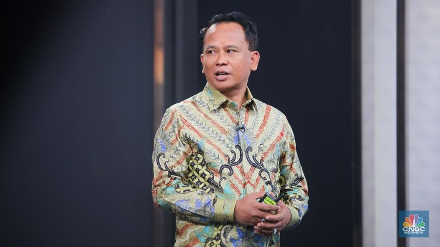 Direktur Utama Bank BPD Bali, I Nyoman Sudharma dalam Road To CNBC Indonesia Awards 2024 di Jakarta, Selasa (8/10/2024). (CNBC Indonesia/Faisal Rahman)