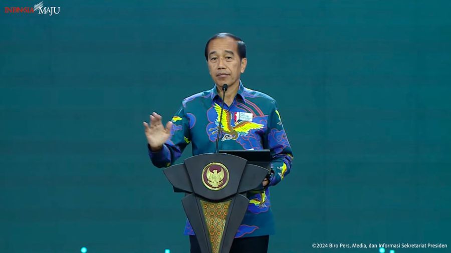 Presiden Jokowi Resmikan Pembukaan BNI Investor Daily Summit 2024, Jakarta, Selasa (8/10/2024). (Tangkapan Layar Youtube Sekretariat Presiden)
