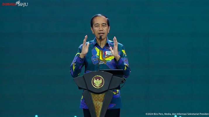 Presiden Jokowi Resmikan Pembukaan BNI Investor Daily Summit 2024, Jakarta, Selasa (8/10/2024). (Tangkapan Layar Youtube Sekretariat Presiden)