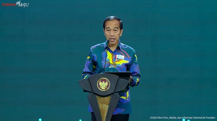Presiden Jokowi Resmikan Pembukaan BNI Investor Daily Summit 2024, Jakarta, Selasa (8/10/2024). (Tangkapan Layar Youtube Sekretariat Presiden)