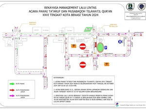 Ada Pawai Taaruf dan MTQ, Lalin Jalan Sersan Aswan Bekasi Dialihkan