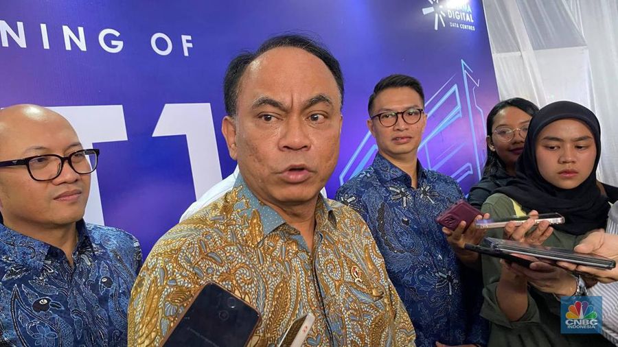 Menteri Kominfo Budi Arie Setiadi dalam acara Grand Opening JST1 Pusat Data Tier IV Bersama Digital Data Centres (BDDC), di Jakarta, Rabu (9/10/2024). (²©²ÊÍøÕ¾/Novina Putri Bestari)