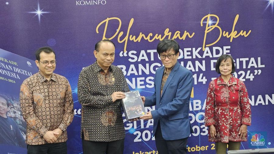 Kominfo Luncurkan 2 Buku Transformasi Digital RI Selama Satu Dekade. (CNBC Indonesia/Intan Rakhmayanti Dewi)