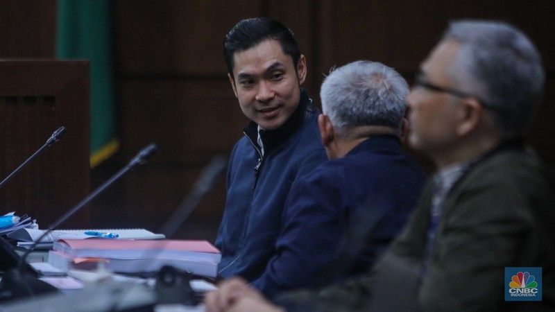 Sidang lanjutan kasus dugaan korupsi pengelolaan tata niaga komoditas timah di wilayah Izin Usaha Pertambangan (IUP) PT Timah dengan di Pengadilan Tipiko, Jakarta, Kamis (10/10/2024).  (վ/Faisal Rahman)