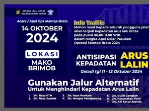 Gladi Ops Mantap Brata di Mako Brimob, Warga Diimbau Gunakan Jalur Alternatif