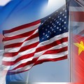 Foto kolase bendera Rusia, China, Amerika Serikat (AS), Inggris, dan Prancis. (AP Photo)