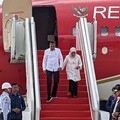 Penampakan Pesawat Kepresidenan Boeing Mendarat di Bandara IKN