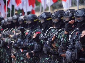 Polri Gladi Bersih Apel Gelar Pasukan Pengamanan Pelantikan Presiden