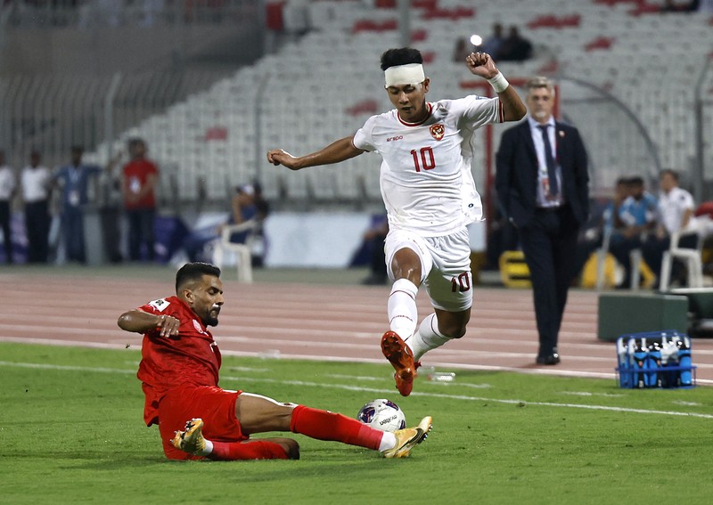 SOCCER-WORLDCUP-BHR-IDN/REPORT Skuad Timnas Indonesia pertandingan Putaran Ketiga , babak kualifikasi Piala Dunia Bahrain vs Indonesia di Stadion Nasional Bahrain, Riffa, Kamis, 10/10. REUTERS/Hamad I Mohammed