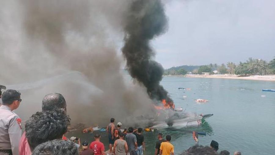 Calon gubernur Maluku Utara nomor urut 4 Benny Laos meninggal dunia setelah speedboat yang membawa rombongan untuk berkampanye meledak di Pulau Taliabu, Sabtu (13/10). (Dok. Polres Pulau Taliabu)