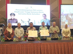 Bank Sulselbar dan Kejati Sulbar Teken MoU Penanganan Hukum Sektor Perbankan