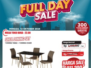 Satu Set Meja Makan Diskon Rp 1 Jutaan di Transmart Full Day Sale!