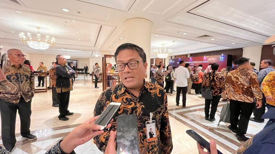 Direktur Utama Bank Sumut Babay Farid Wazdi di acara Peluncuran Roadmap BPD 2024-2027, Grand Hyatt, Senin (14/10/2024). (CNBC Indonesia/Zefanya Aprilia)