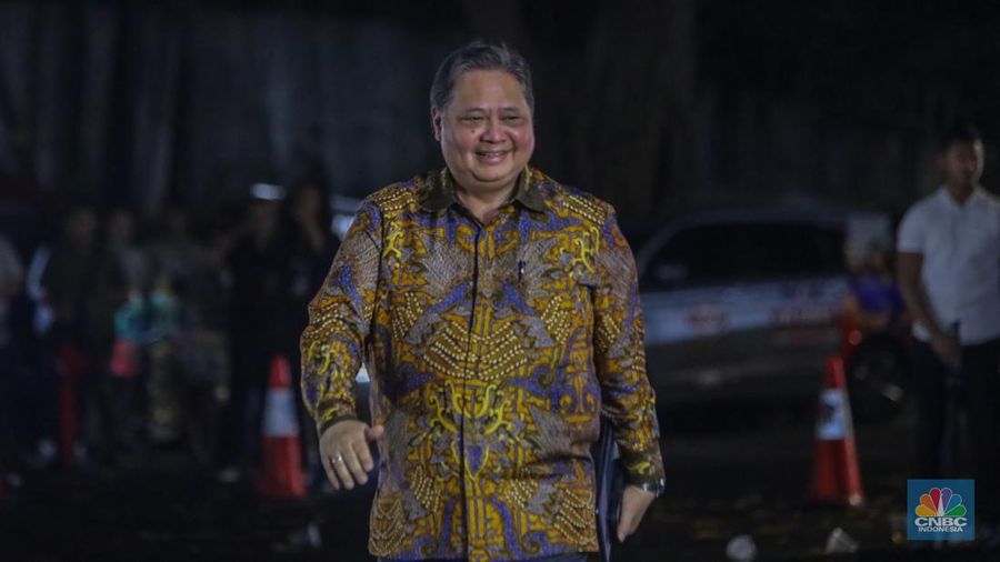 Menko Perekonomian Airlangga Hartarto. (CNBC Indonesia/Faisal Rahman)