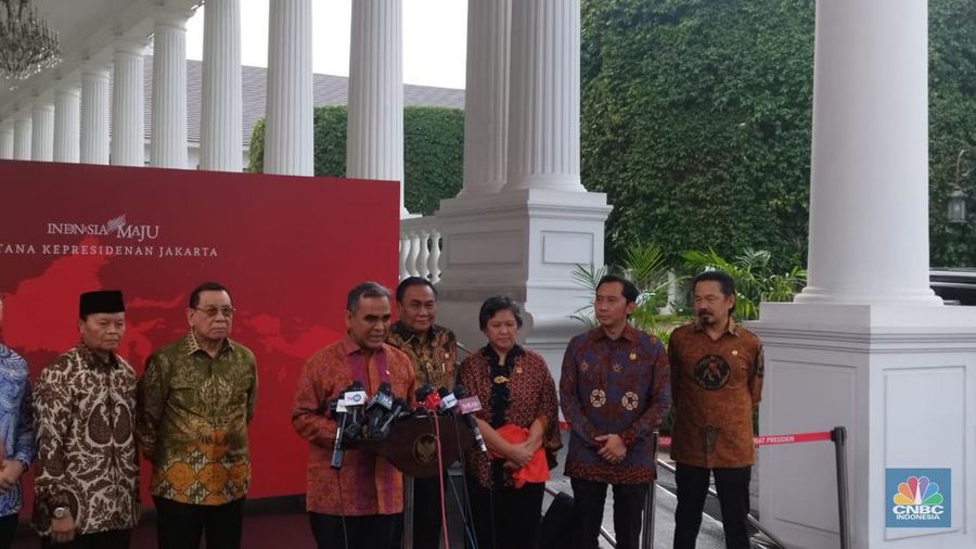 Presiden Joko Widodo (Jokowi) menerima Ketua MPR RI Ahmad Muzani. (CNBC Indonesia/emir Yanwardhana)