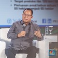 Rektor IPB University, Prof. Dr. Arif Satria memberikan pemaparan dalam acara REPNAS National Conference & Awarding Night Energi Mandiri - Ekonomi Berdikari di Menara Bank Mega, Jakarta, Senin (14/10/2024). (CNBC Indonesia/Faisal Rahman)