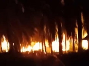 Sumur Minyak Ilegal di Muba Terbakar, Api Masih Menyala
