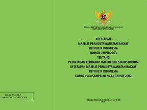 9 Contoh Tap MPR yang Masih Berlaku, Ada Aturan tentang HAM