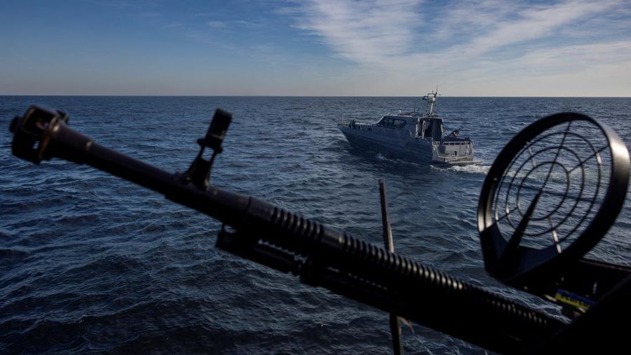 FILE PHOTO: Patrol boats of Ukraine’s coast guard sail in the Black Sea, amid Russia’s attack on Ukraine, February 7, 2024. REUTERS/Thomas Peter/File Photo