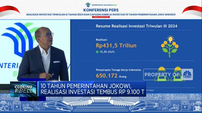 Video: 10 Tahun Pemerintahan Jokowi, Realisasi Investasi RI Rp 9.100 T