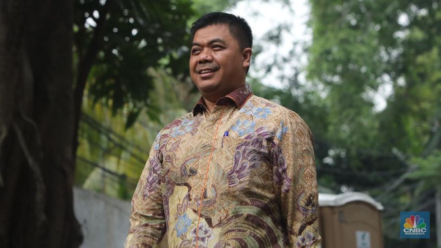 Kepala Staf Kepresidenan Bidang Informasi dan Komunikasi Politik, Juri Ardiantoro. (CNBC Indonesia/Faisal Rahman)