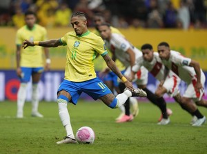 Hasil Brasil Vs Peru: Raphinha 2 Gol, Tim Samba Menang 4-0