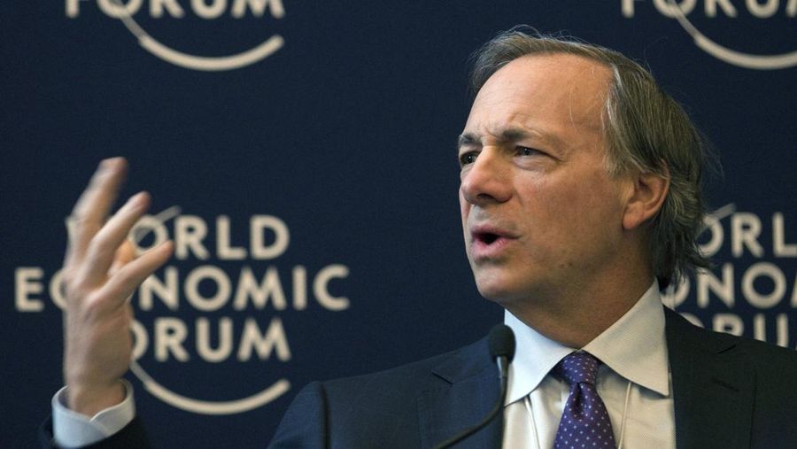 FILE - In this Jan. 25, 2012 file photo, Ray Dalio, founder and co-chief investment officer of Bridgewater Associates, speaks during a panel session on the first day of the 42nd annual meeting of the World Economic Forum, WEF, in Davos, Switzerland. In a Connecticut, home to some of the richest Americans including Dalio, tax officials go to some lengths to keep them -- and the billions of dollars in revenue their income taxes generate.  (AP Photo/Anja Niedringhaus, File)