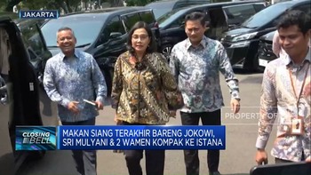 Video: Sri Mulyani & 2 Wamen Makan Siang Terakhir Bareng Jokowi