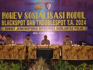 Korlantas Polri-Satlantas Polres Batu Monev Bahas Lokasi Rawan Laka-Macet